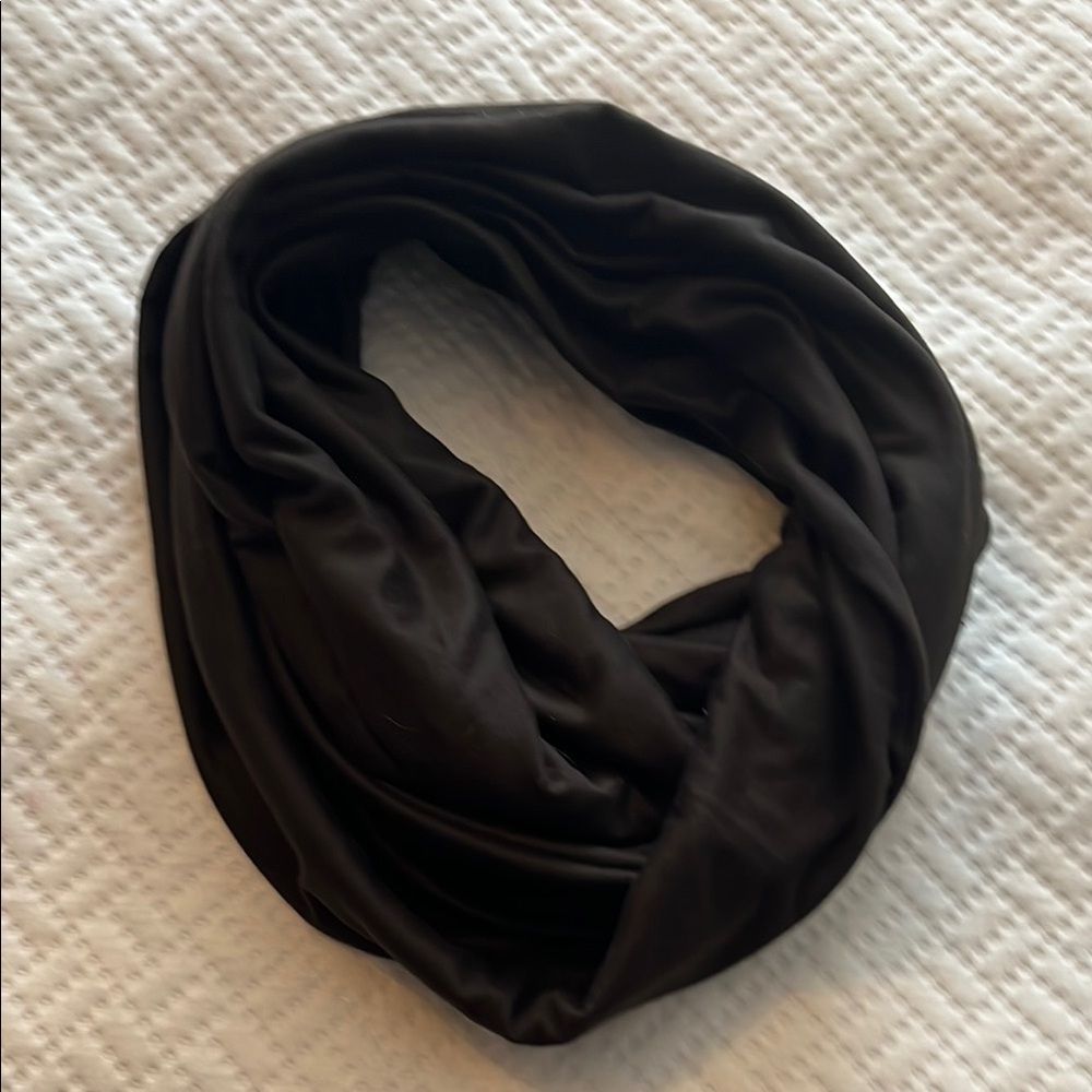 Yoga Black Infinity Scarf with Pocket